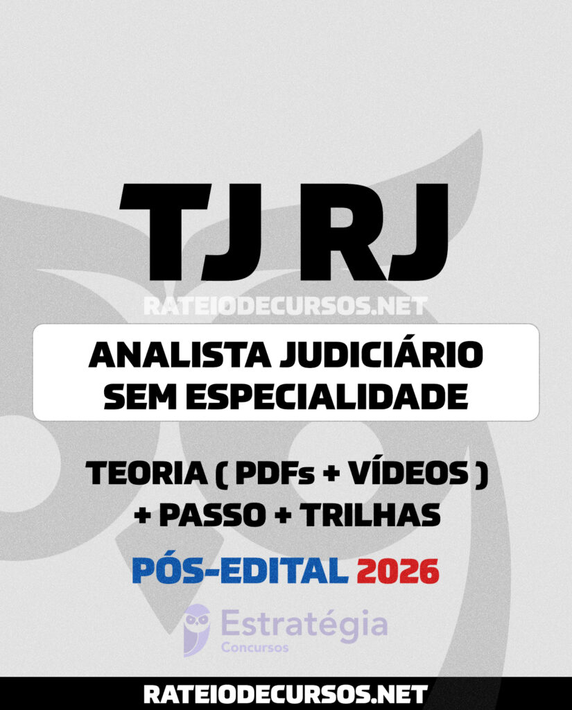 Rateio TJ RJ Analista Sem Especialidade 2026 Pós-Edital