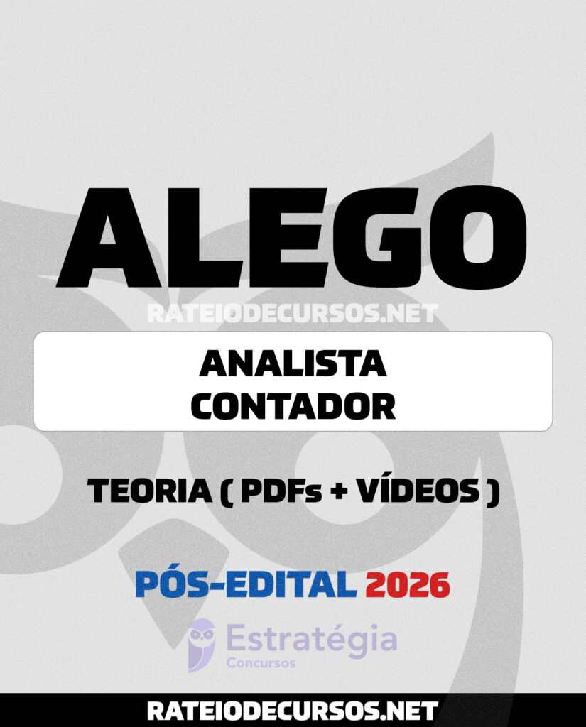 Rateio ALEGO Analista Legislativo Contador Pós-Edital 2026